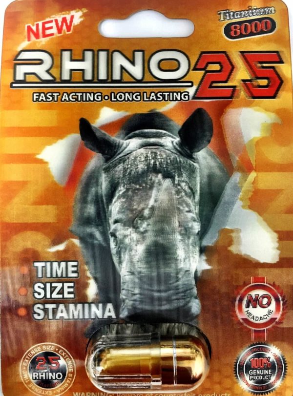Rhino 25 Titanium 8000 Male Sexual Enhancement Pill