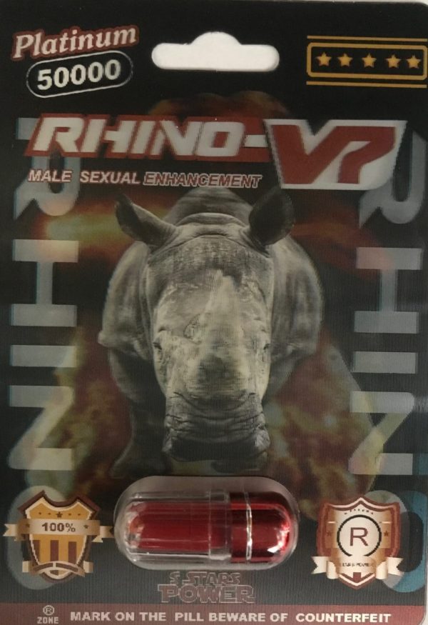Rhino V7 50000 Platinum Men Sexual Supplement Enhancement Pill