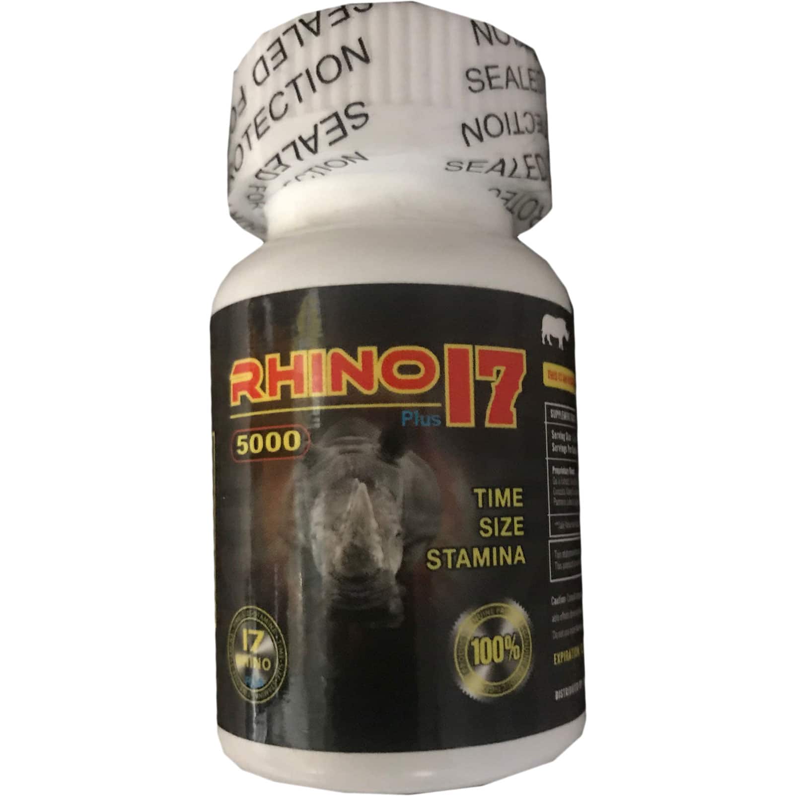 Rhino 17 5000 Plus Men Sexual Supplement Enhancement Pills Bottle