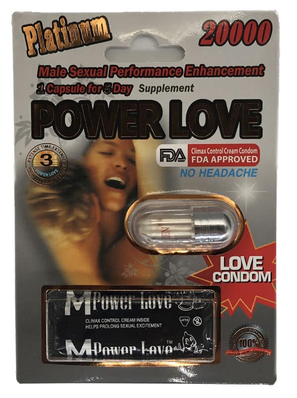 Power Love Platinum 20000 Male Sexual Performance Enhancement Pill with Love Condom