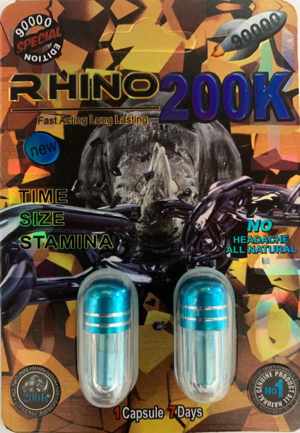 Rhino 200K Male Sexual Supplement Enhancement Double Pill