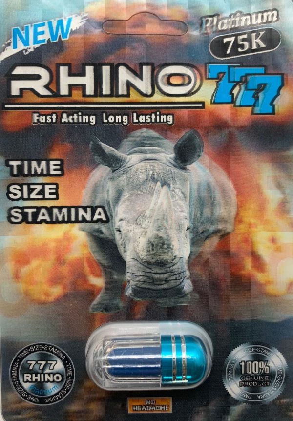Rhino 777 Platinum 75K Men Sexual Supplement Enhancement Pill