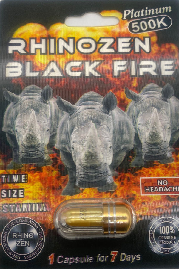 RhinoZen Black Fire 500K Men Sexual Supplement Enhancement Pill