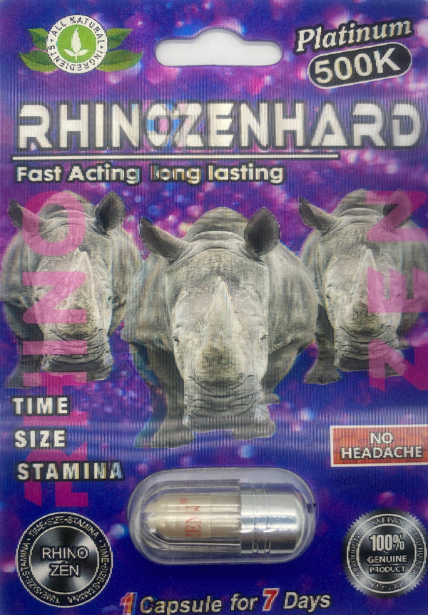 RhinoZenHARD Platinum 500K Men Sexual Supplement Enhancement Pill