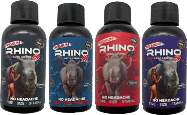 4-Pack Rhino Premium Sexual Enhancement Drink Bottles